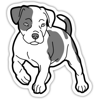 dog - Sticker size S (10 x 10 cm) - white matte - Front