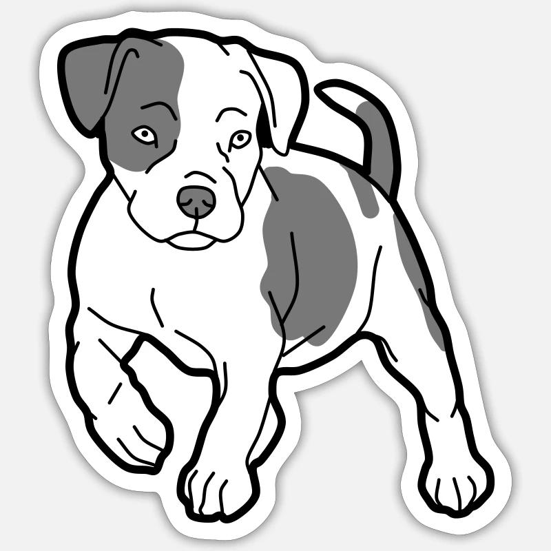 chien - Sticker taille S (10 x 10 cm) - blanc mat