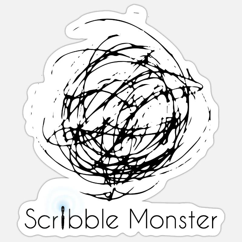 Scribble Monster Sticker size S (10 x 10 cm)