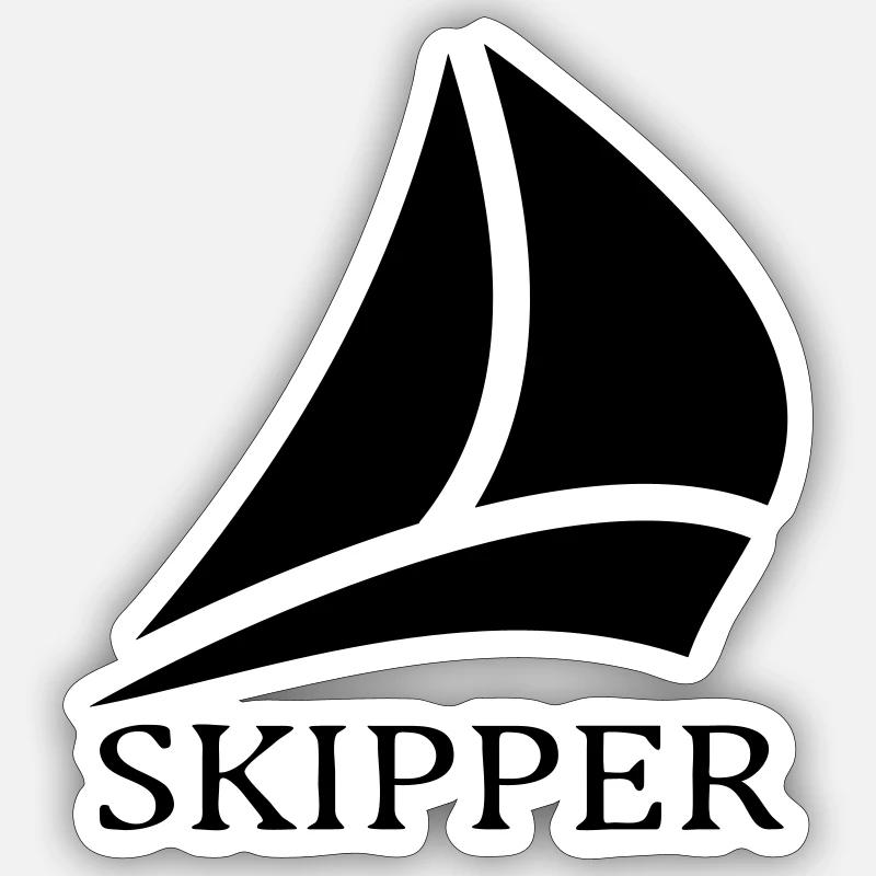 skipper segelboot logo - Sticker Größe S (10 x 10 cm) - Mattweiß