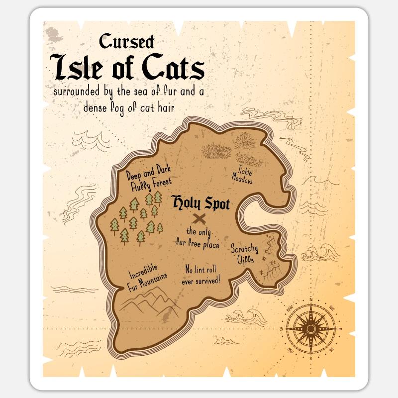 The Cursed Cat Island - Sticker size S (10 x 10 cm) - white matte
