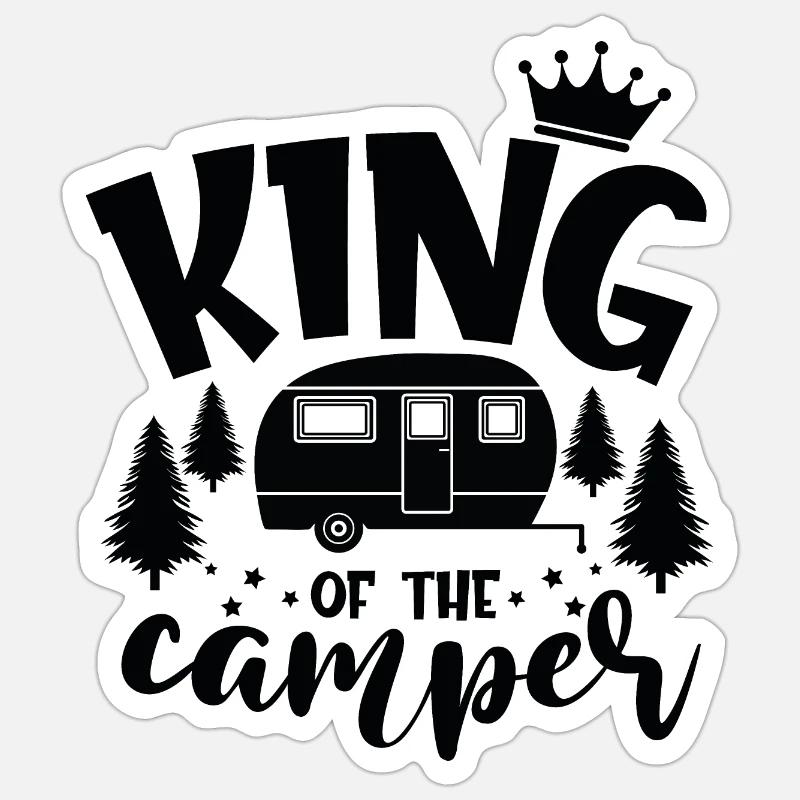 Der König des Wohnmobils - Sticker Größe S (10 x 10 cm) - Mattweiß