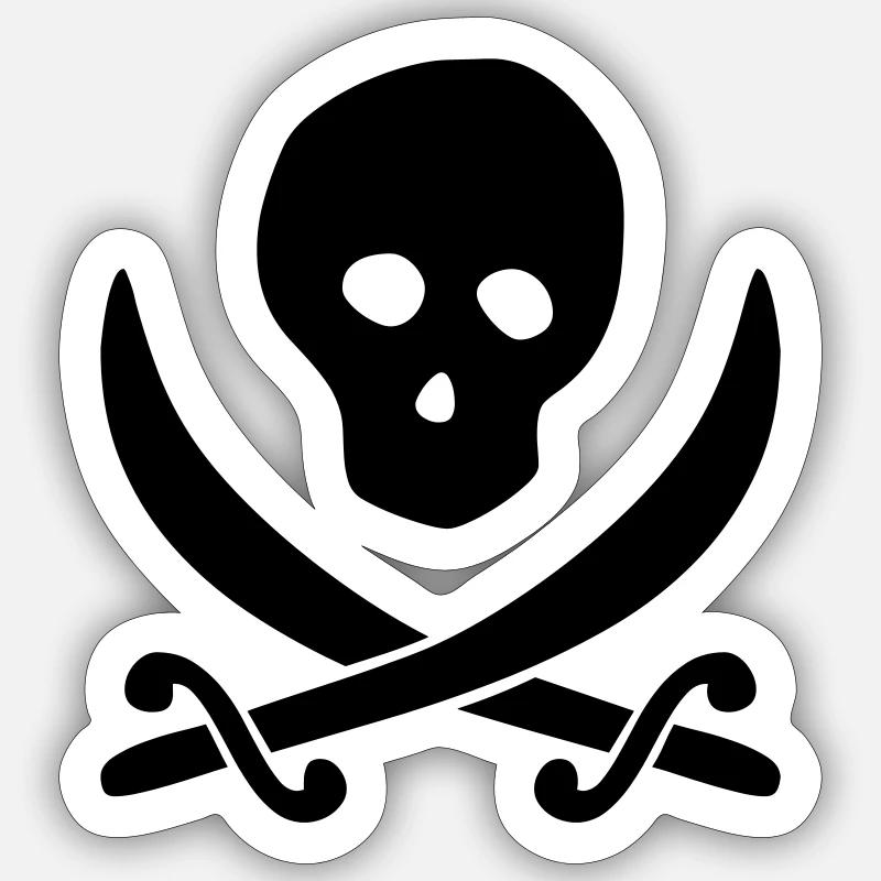 Pirate - Crâne Sticker taille S (10 x 10 cm)