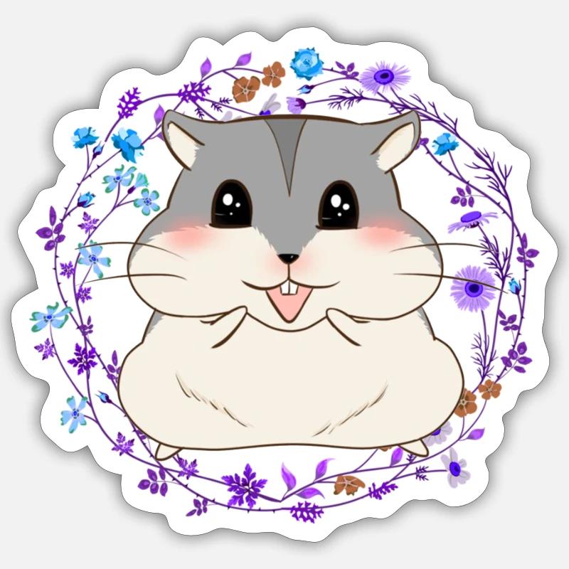 Hamster - Sticker Größe S (10 x 10 cm) - Mattweiß