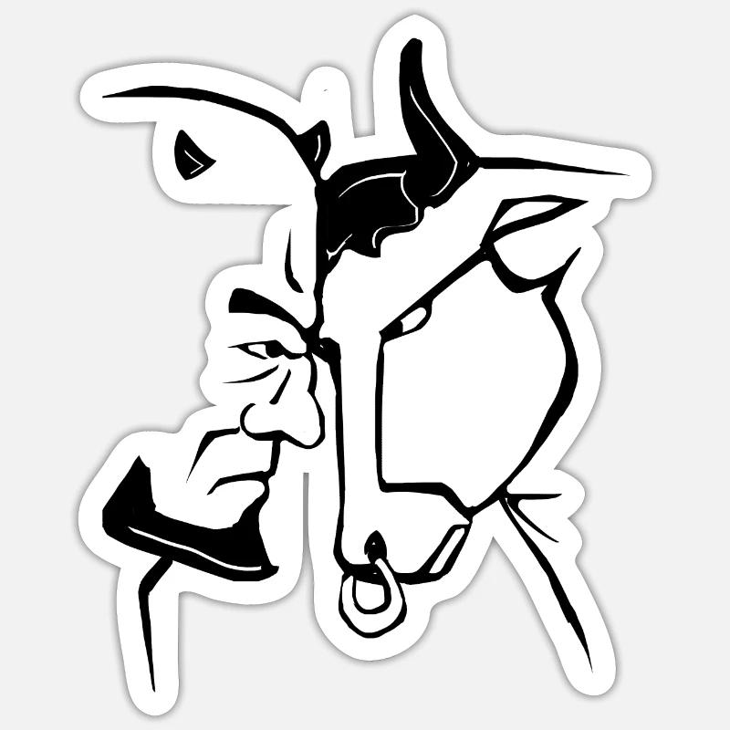 Bull and devil Sticker size S (10 x 10 cm)