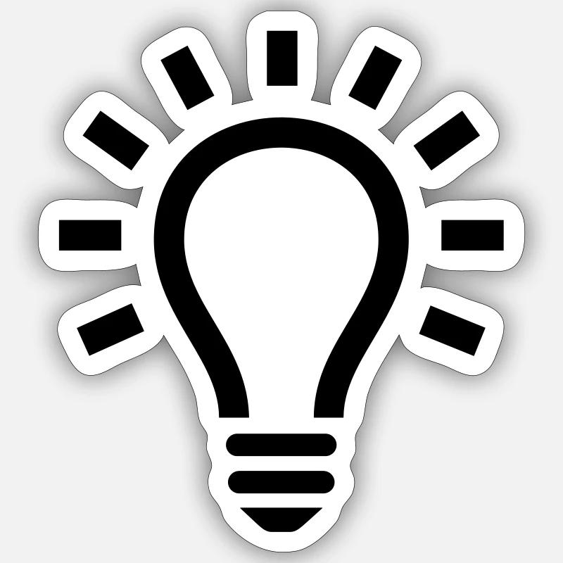 Glühlampe - Sticker Größe S (10 x 10 cm) - Mattweiß