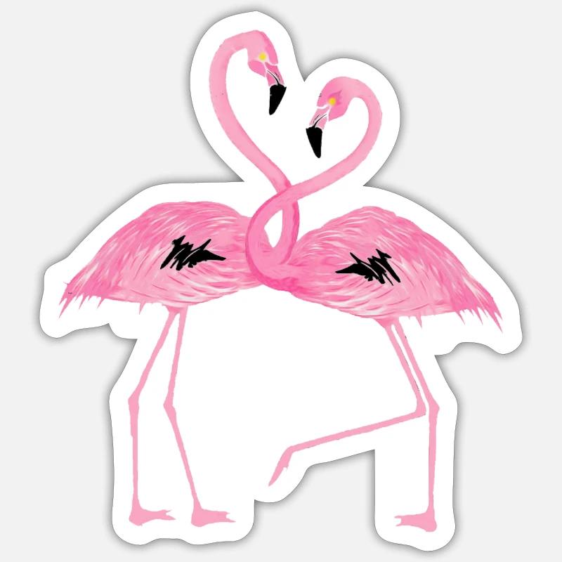 flamingo design - Sticker size S (10 x 10 cm) - white matte