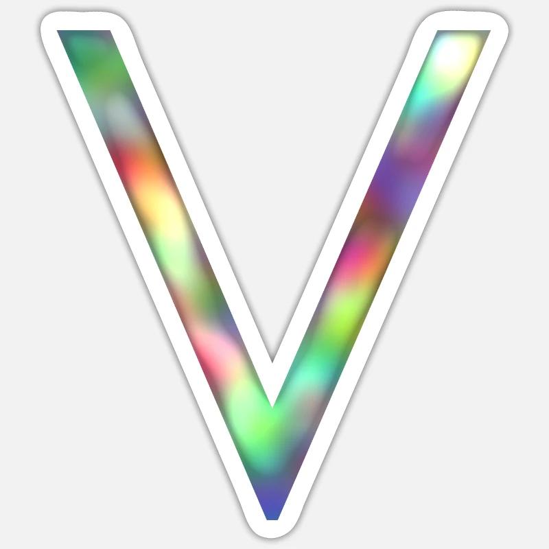 V - Buchstabe INITIALE - Sticker Größe S (10 x 10 cm) - Mattweiß