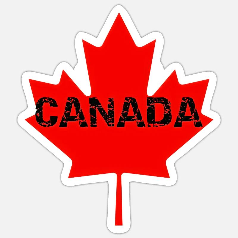 Faded Canada Maple Stamp - Sticker size S (10 x 10 cm) - white matte