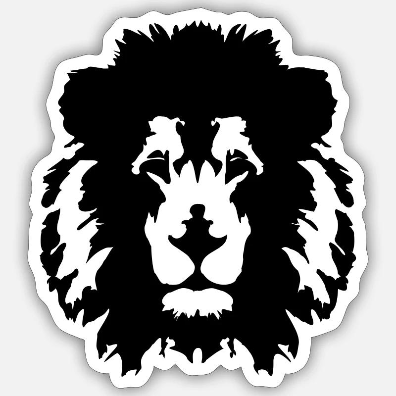 Lion Face - Sticker size S (10 x 10 cm) - white matte