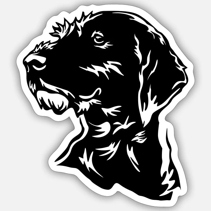 Deutsch Drahthaar Kopf Sticker Größe S (10 x 10 cm)