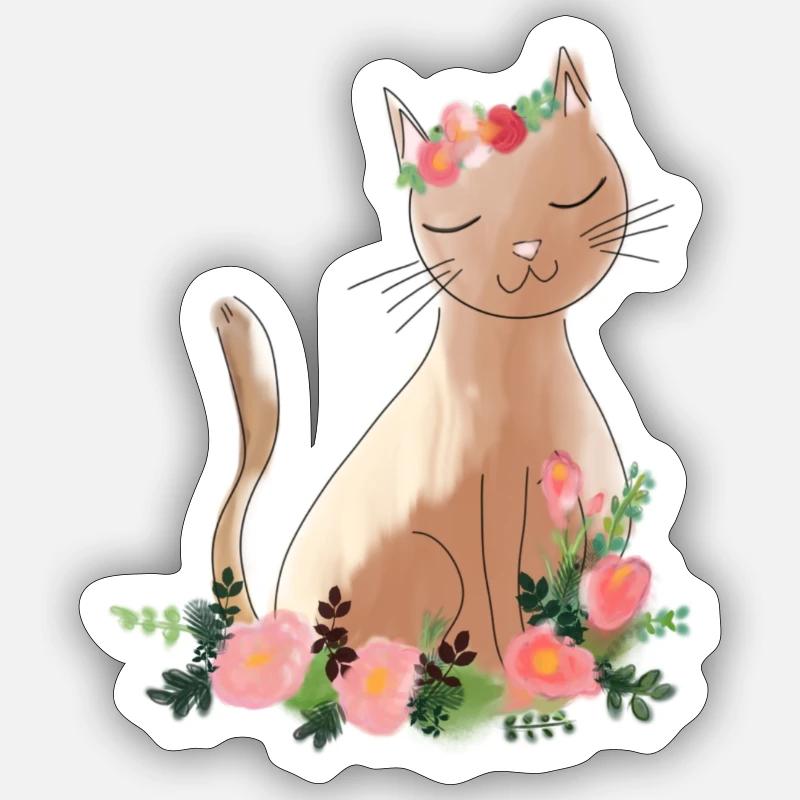 cat - Sticker size S (10 x 10 cm) - white matte
