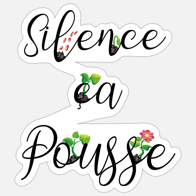 Silence ça Pousse Sticker taille S (10 x 10 cm)