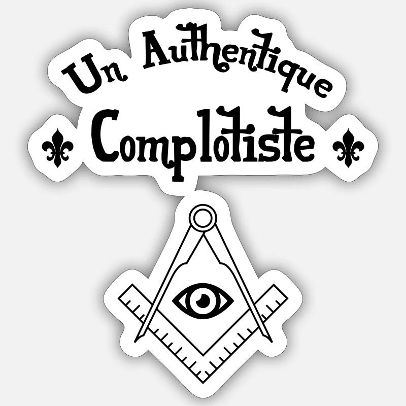 Un Authentique Complotiste - Sticker taille S (10 x 10 cm) - blanc mat