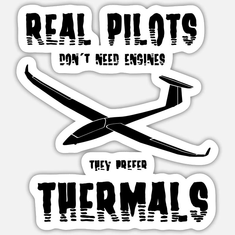 Glider Gliding Glider Glider Tshirt - Sticker size S (10 x 10 cm) - white matte