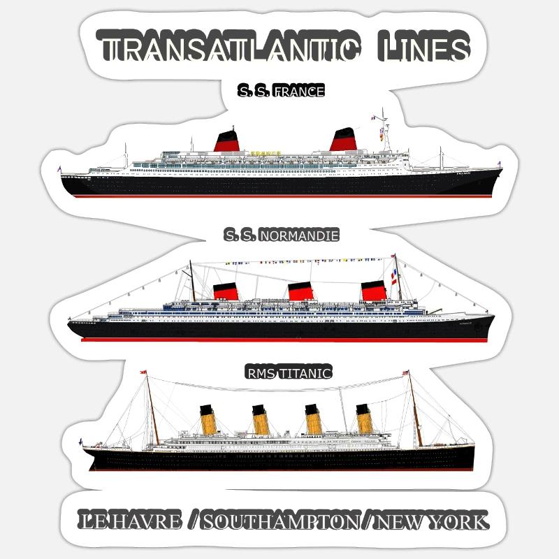 TRANSATLANTIC LINES Louis RUNEMBERG © Adagp - Sticker size S (10 x 10 cm) - white matte
