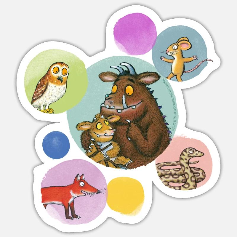 Der Grüffelo Freunde Bubbles - Sticker Größe S (10 x 10 cm) - Mattweiß