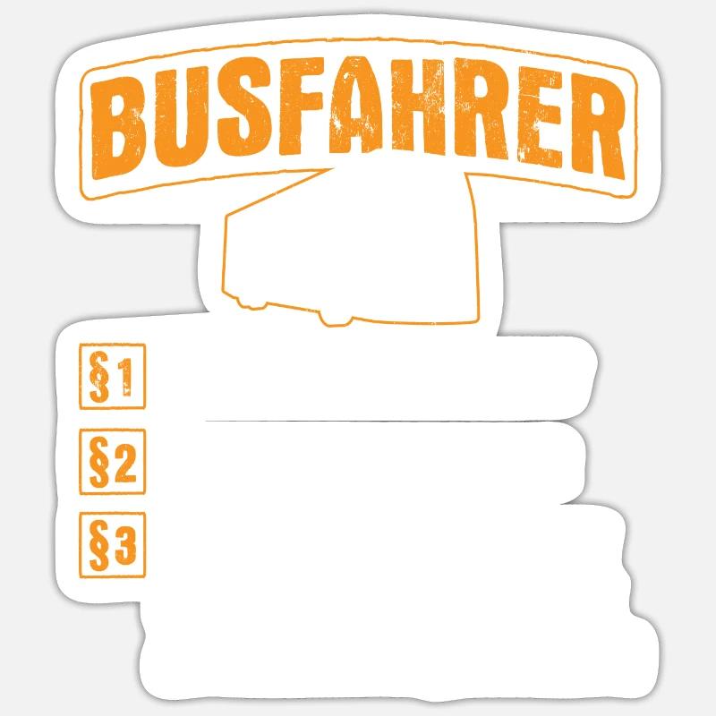 Busfahrer Beruf - Sticker Größe S (10 x 10 cm) - Mattweiß