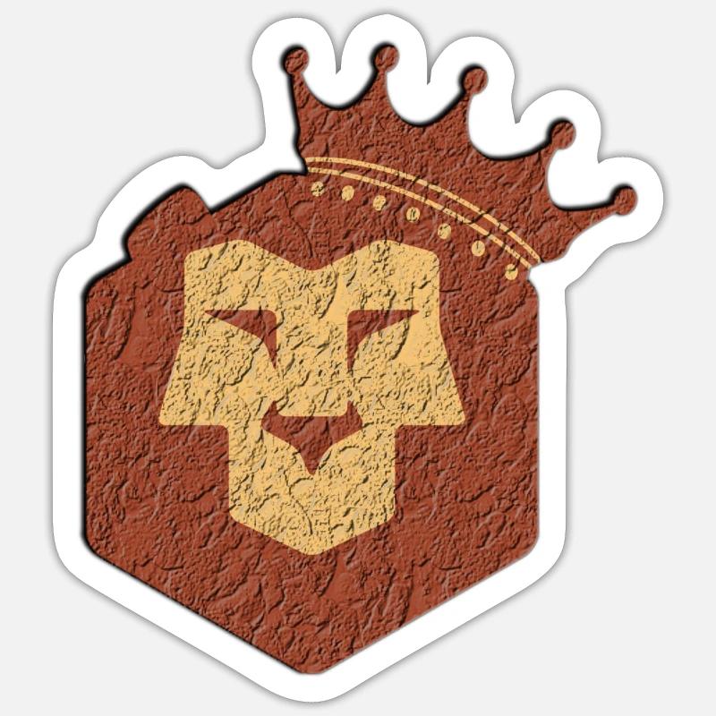 Löwe mit Krone - Sticker Größe S (10 x 10 cm) - Mattweiß