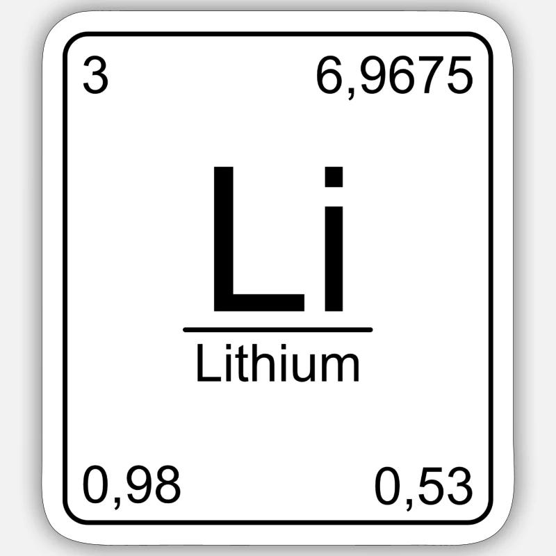 Lithium, Periodensystem, Chemie, Physik, Element Sticker Größe S (10 x 10 cm)