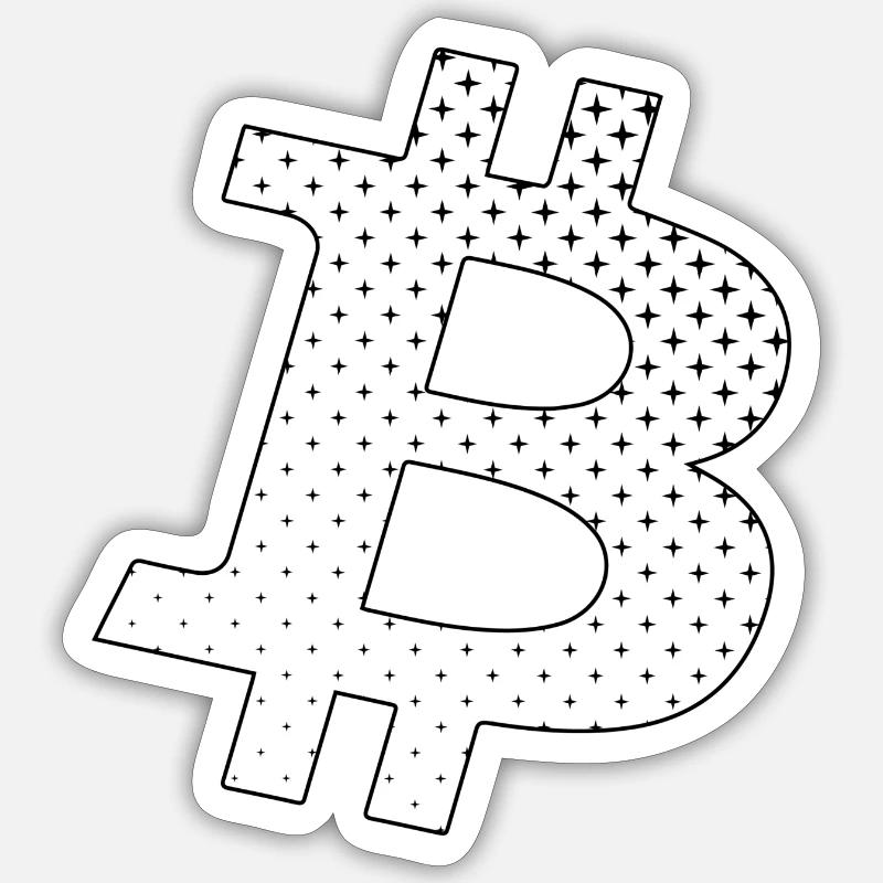 Bitcoin - Sticker taille S (10 x 10 cm) - blanc mat