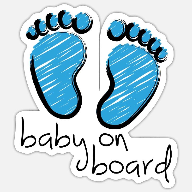 Bébé de slogan à bord. petit garçon est à venir Sticker taille S (10 x 10 cm)