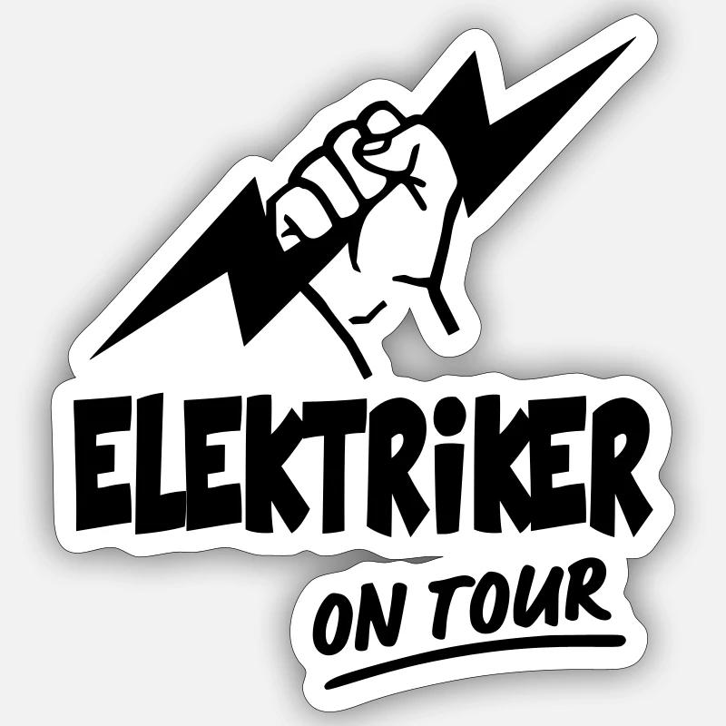 Électriciens électroniciens - Sticker taille S (10 x 10 cm) - blanc mat