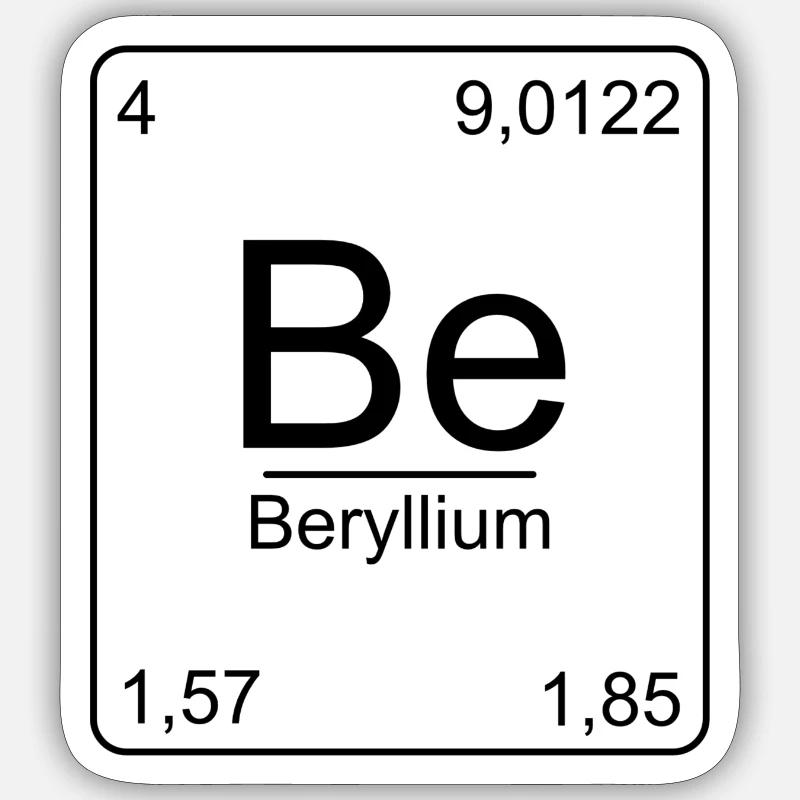 Beryllium, Periodic Table, Chemistry, Physics, Element Sticker size S (10 x 10 cm)