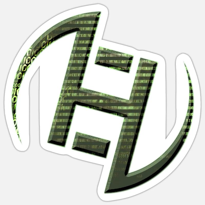 Symboles hacker - Sticker taille S (10 x 10 cm) - blanc mat