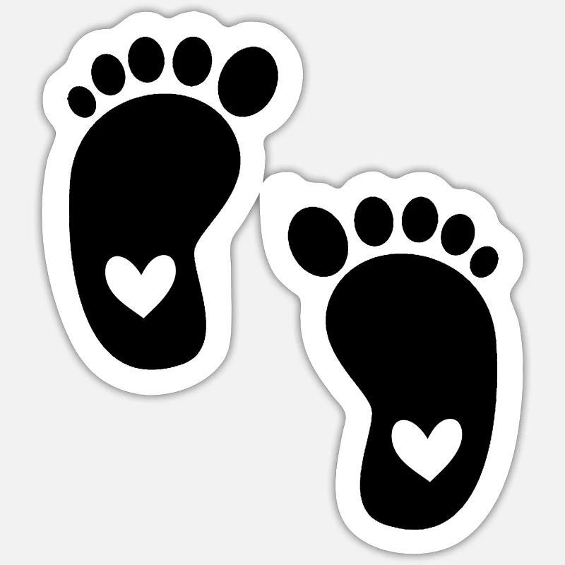 Bébé pieds, Grossesse, Bébé, Mignon Sticker taille S (10 x 10 cm)