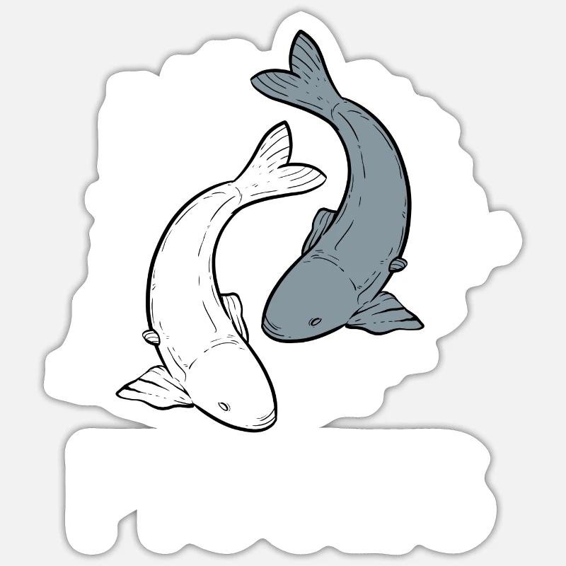 Zodiac Fish - Sticker size S (10 x 10 cm) - white matte