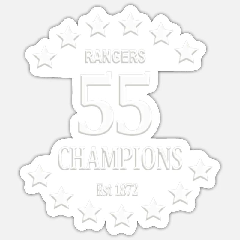 Glasgow 55th champions - Sticker taille S (10 x 10 cm) - blanc mat