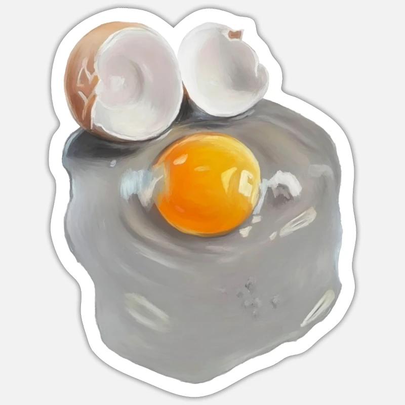 image d’oeuf en gris abstrait - Sticker taille S (10 x 10 cm) - blanc mat