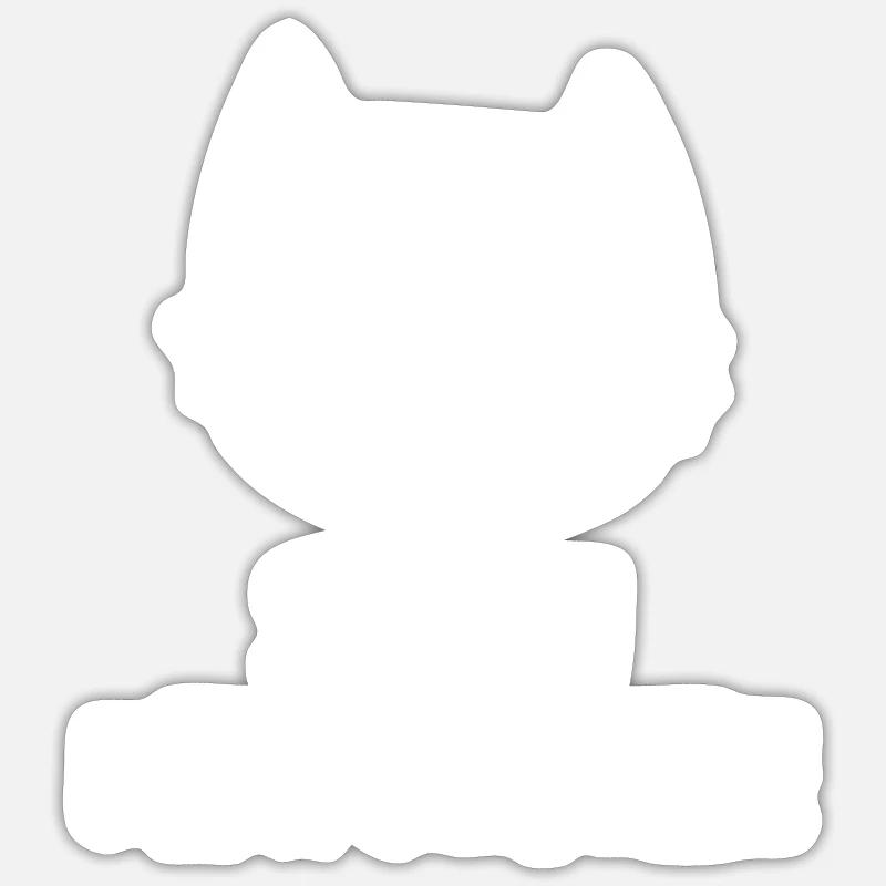 Chat - Sticker taille S (10 x 10 cm) - blanc mat