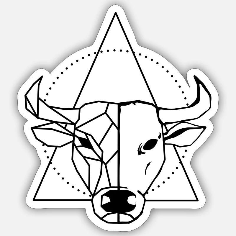Ox - Sticker size S (10 x 10 cm) - white matte