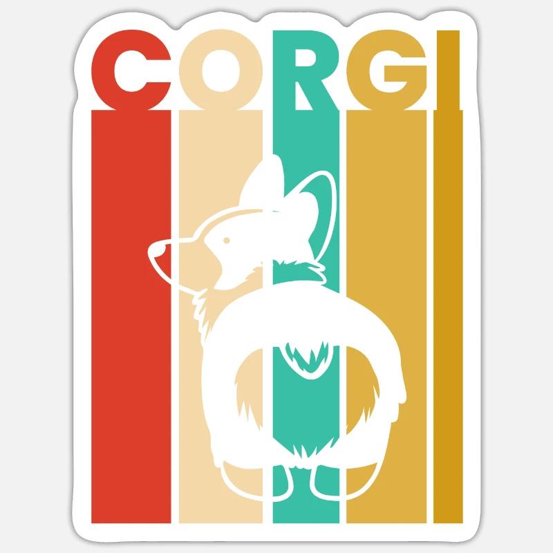 Corgi Lover - Sticker taille S (10 x 10 cm) - blanc mat