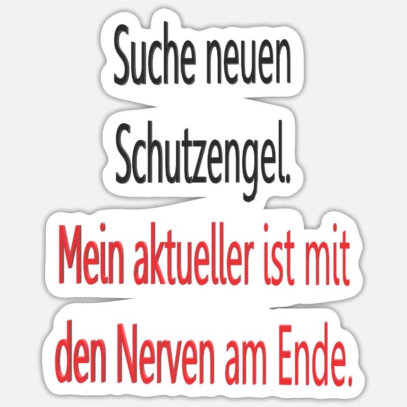 Spruch Schutzengel - Sticker Größe S (10 x 10 cm) - Mattweiß