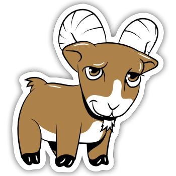 Ziege freundlich lieb - Sticker Größe S (10 x 10 cm) - Mattweiß - Vorne