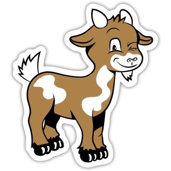 Ziege freundlich lieb - Sticker Größe S (10 x 10 cm) - Mattweiß - Vorne