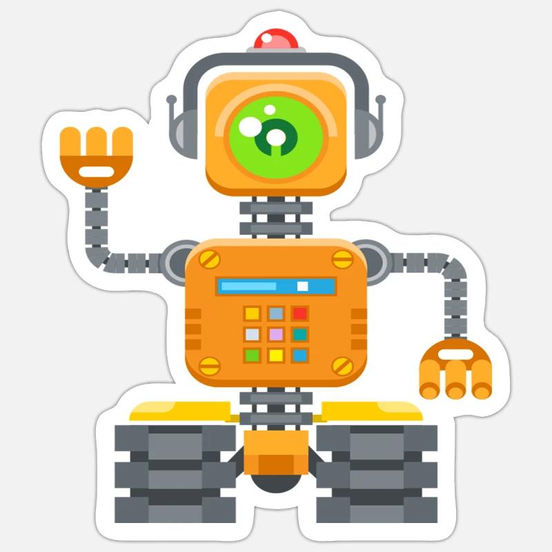 Roboter Sticker Größe S (10 x 10 cm)