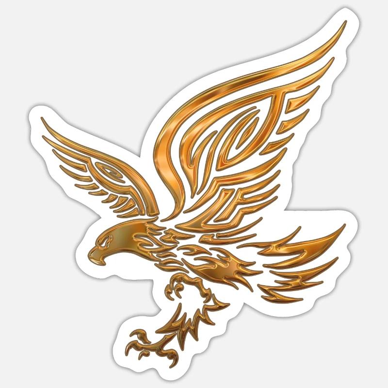 Tribal Eagle - Sticker taille S (10 x 10 cm) - blanc mat