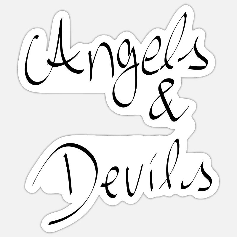 Angels & Devils - Sticker Größe S (10 x 10 cm) - Mattweiß