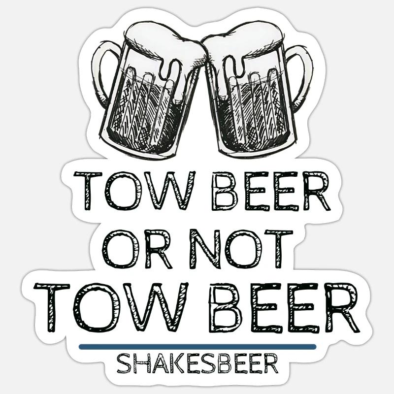 Bier oder nicht Bier - Sticker Größe S (10 x 10 cm) - Mattweiß