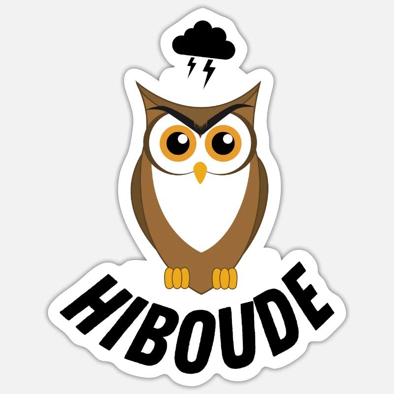 hiboude - Sticker taille S (10 x 10 cm) - blanc mat