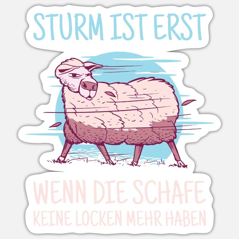 La tempête n’est que quand les moutons n’ont pas de boucles - Sticker taille S (10 x 10 cm) - blanc mat