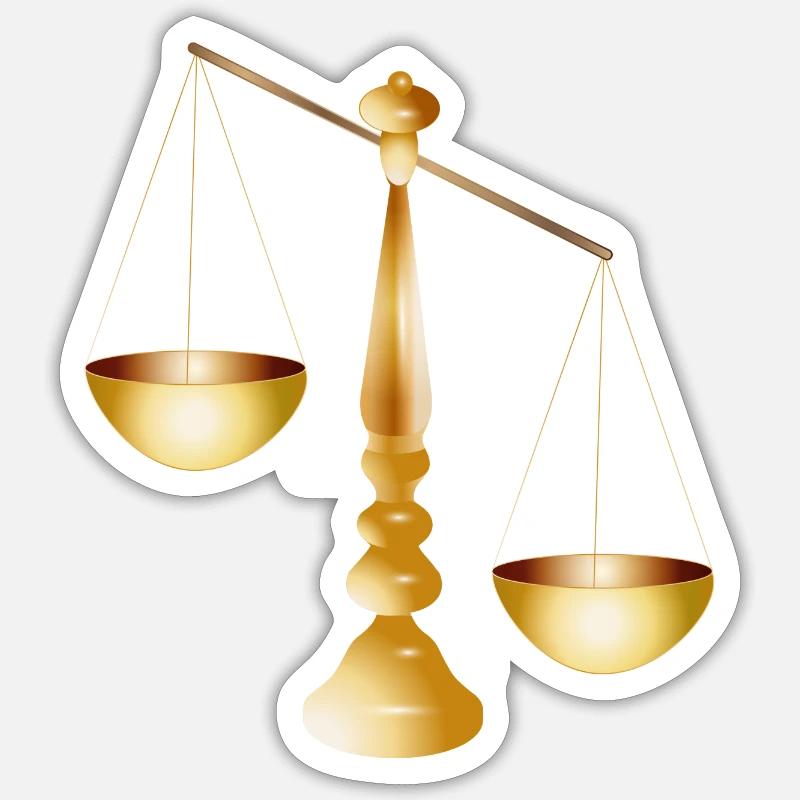 two scales on a beam with stand Sticker size S (10 x 10 cm)