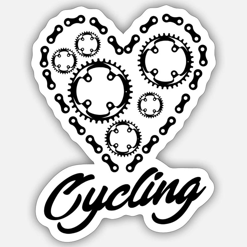 Love Cyclisme - Sticker taille S (10 x 10 cm) - blanc mat