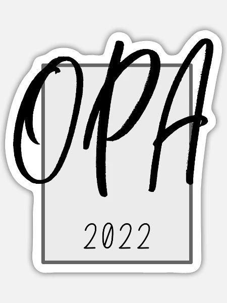 Diebeskind - OPA 2022 - Opi Großvater - Sticker Größe S (10 x 10 cm) - Mattweiß