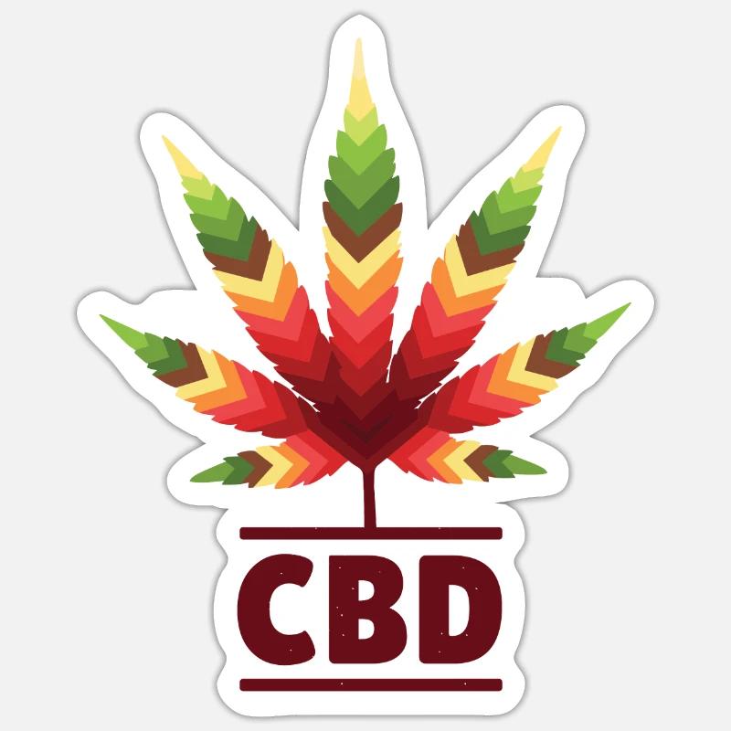 cbd blatt - Sticker Größe S (10 x 10 cm) - Mattweiß