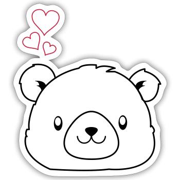 bär love - Sticker taille S (10 x 10 cm) - blanc mat - Devant